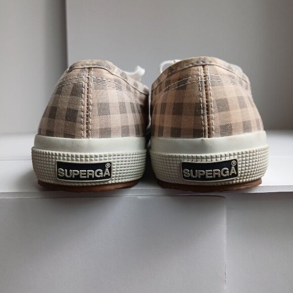 Superga  2750 Grey & White Gingham Check Sneakers  S00CV40  *Super Cute!  Sz 8.5 - Picture 9 of 12
